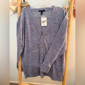 Forever 21 Heather Blue Cardigan Sweater